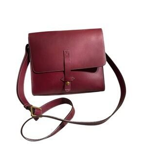 IllBe Ca by Joy Gryson Duane' crossbody bag leather and deep red.